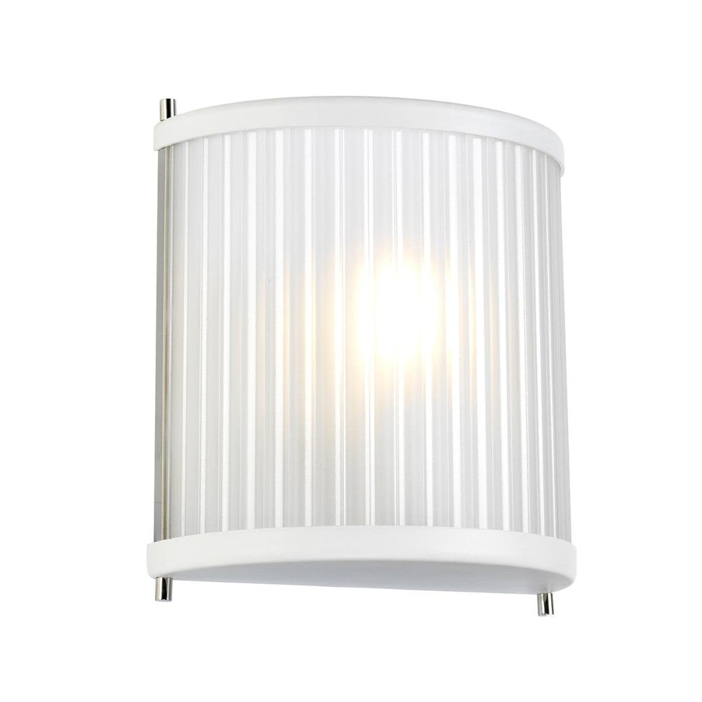 The white 'Barry' wall light illuminated