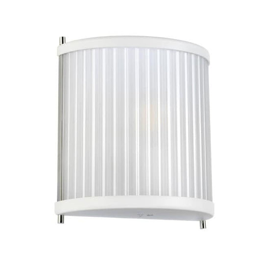 Ribbed Glass 'Barry' White Flush Fit Wall Light - thumbnail