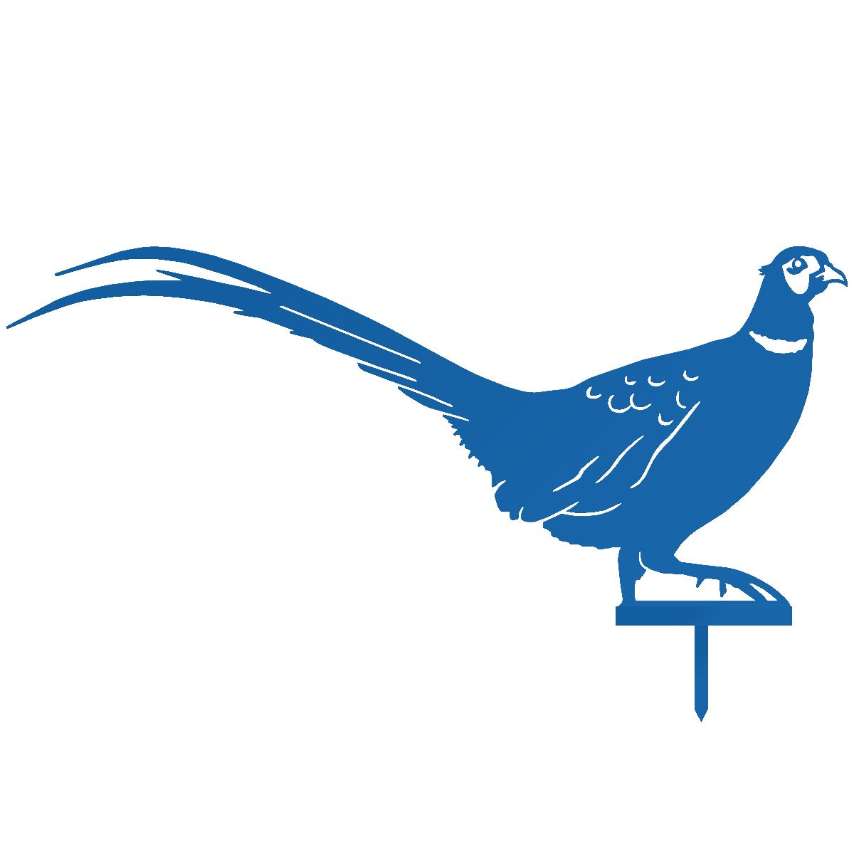 Ring-necked Pheasant Garden Sheet Steel Silhouette In Blue