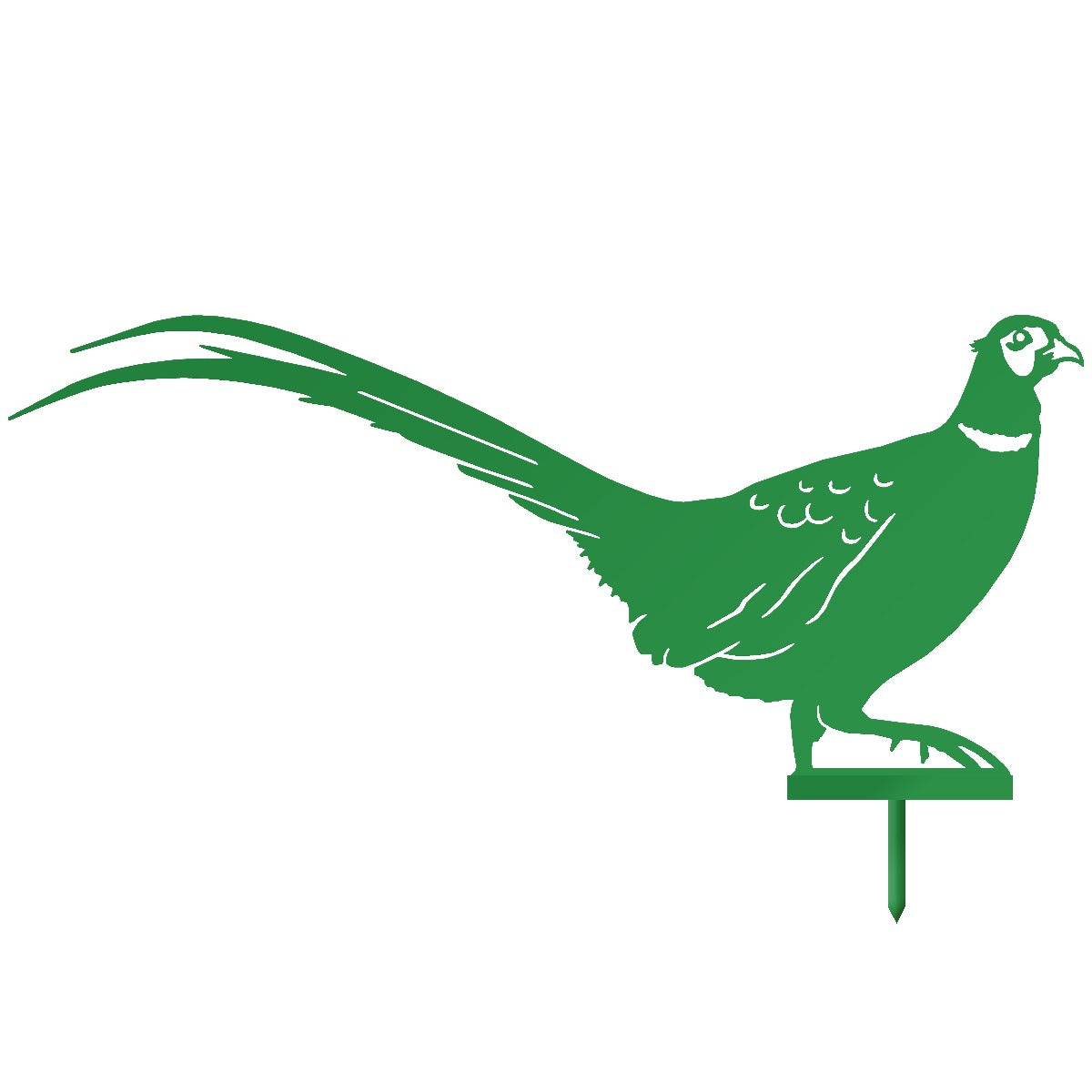 Ring-necked Pheasant Garden Sheet Steel Silhouette In Green