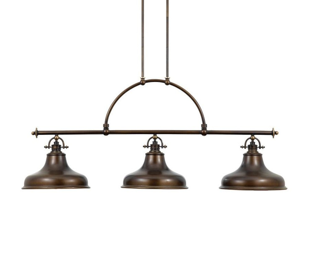 'Rode' Bronze Snooker Table Inspired Pendant Light on a white background