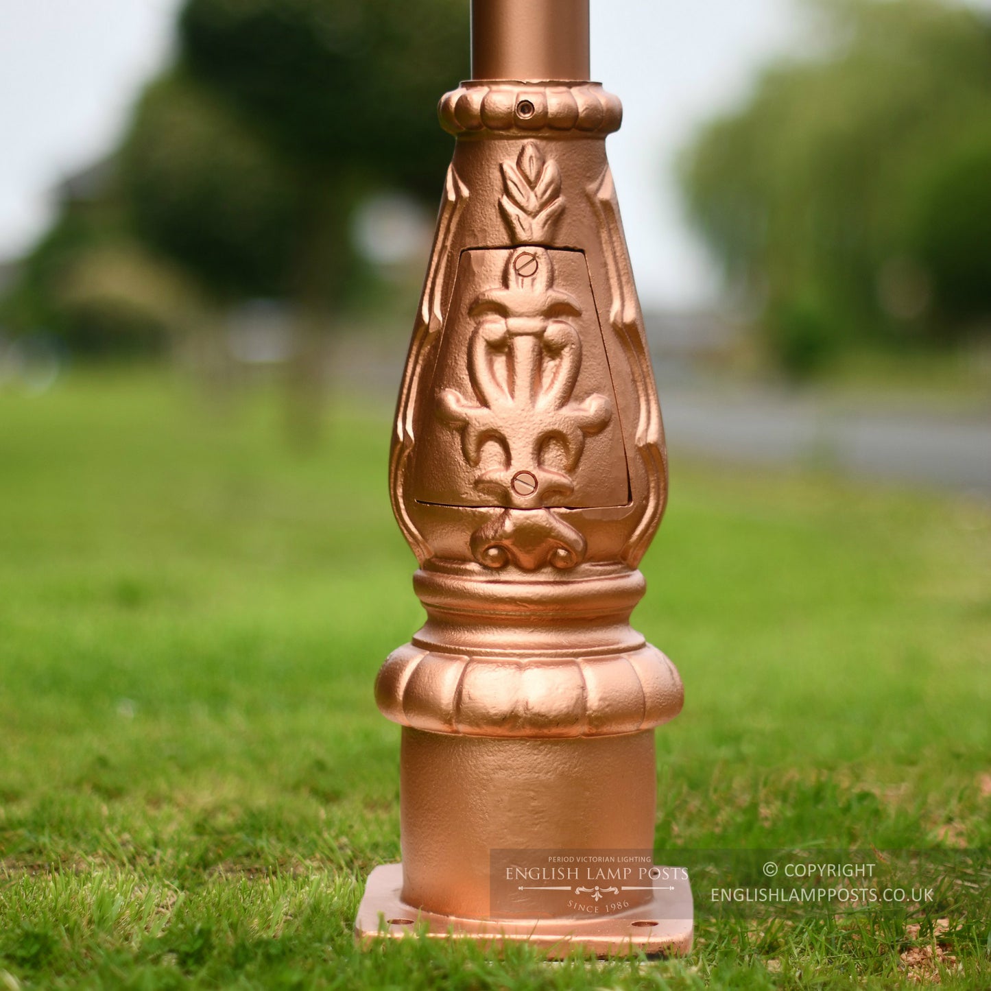 Rose Gold Finish Cast Iron Lamp Post Base