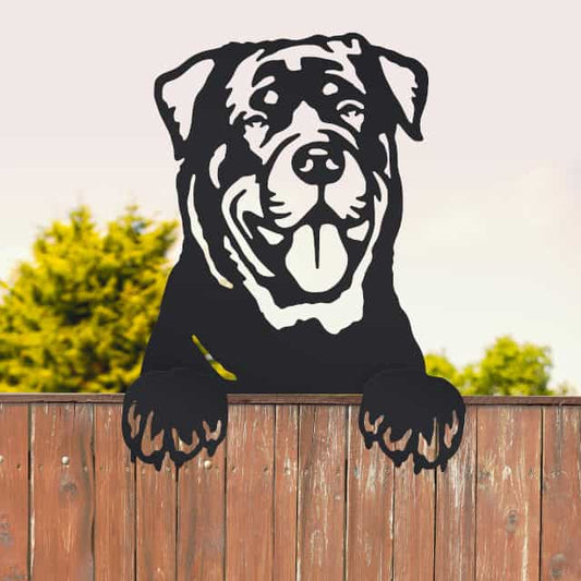 'Rottweiler' Black Fence Topper - thumbnail