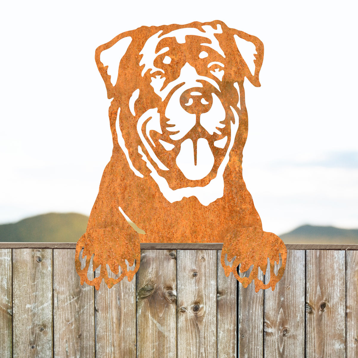'Rottweiler' Rustic Fence Topper