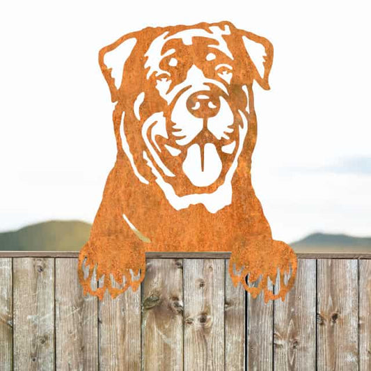'Rottweiler' Rustic Fence Topper - thumbnail