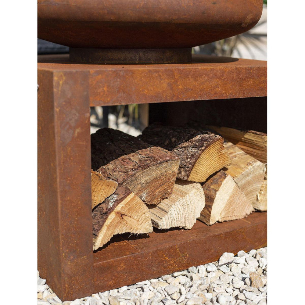 Close up of the underneath log holder 
