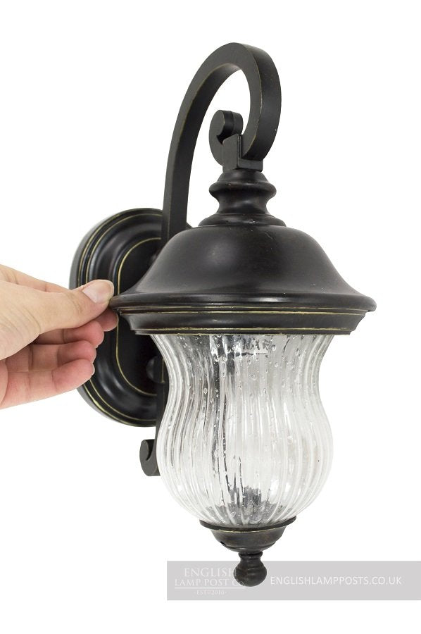 Traditional Fluted Hour Glass Wall Lantern