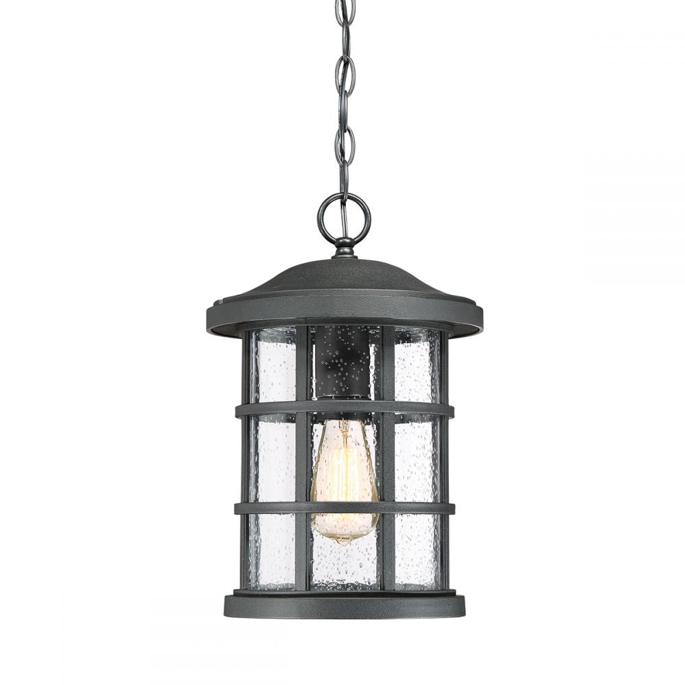 Rustic Black Cylindrical Chain Hanging Lantern