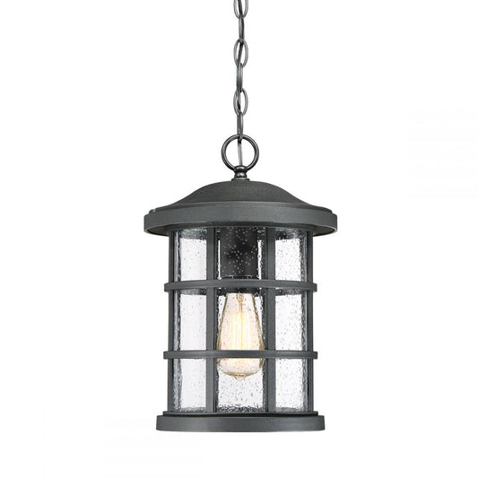 Rustic Black Cylindrical Chain Hanging Lantern