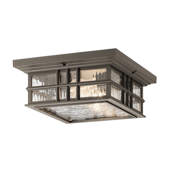 Rustic Bronze Square Flush Mount Celing Light