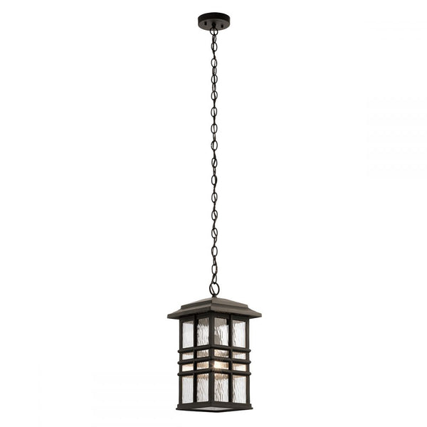 Rustic Bronze Square Hanging Chain Lantern