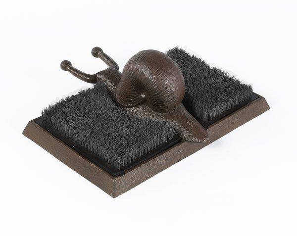 Rustic Brown Snail Boot Jack and Brush