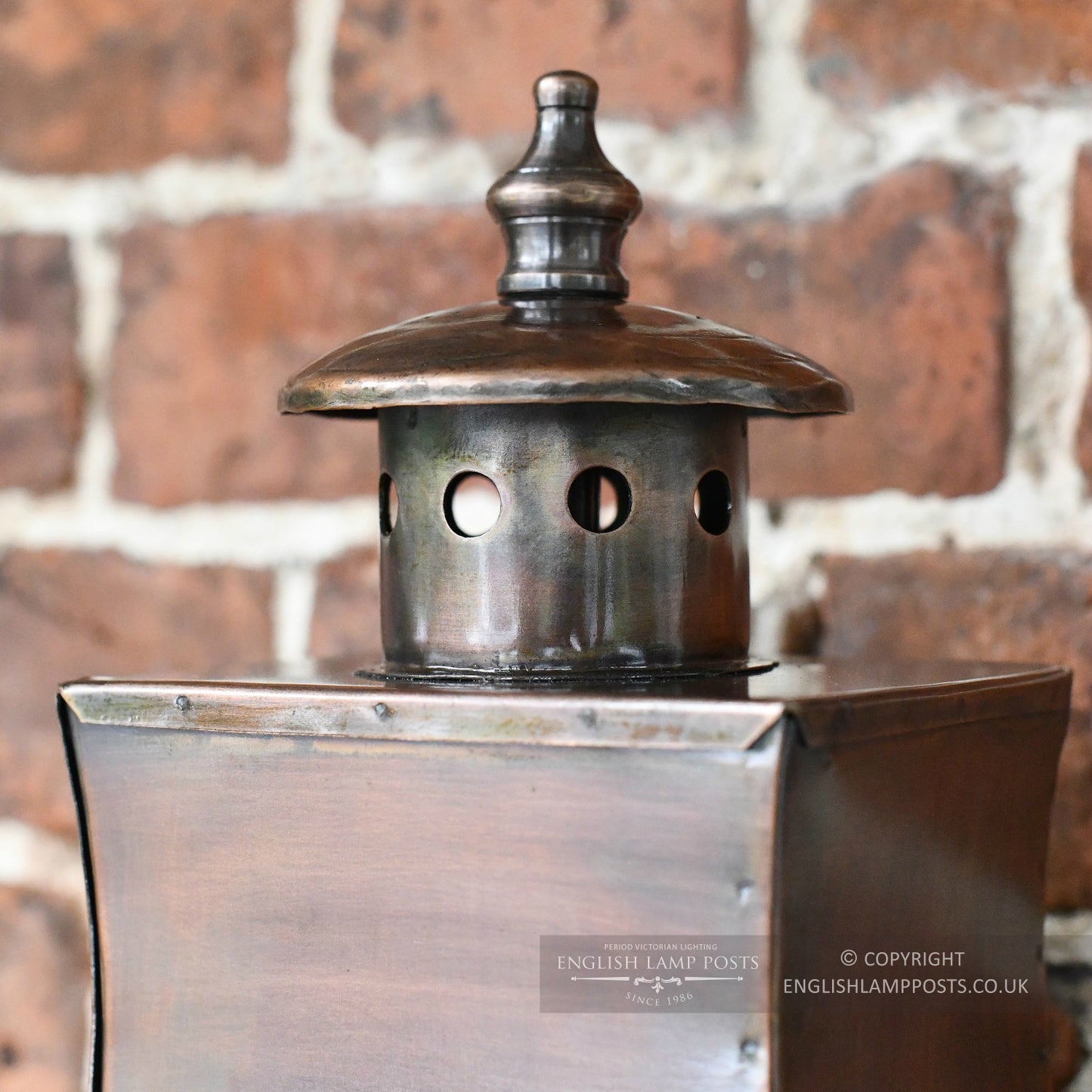 Rustic Copper Lantern Top Finial
