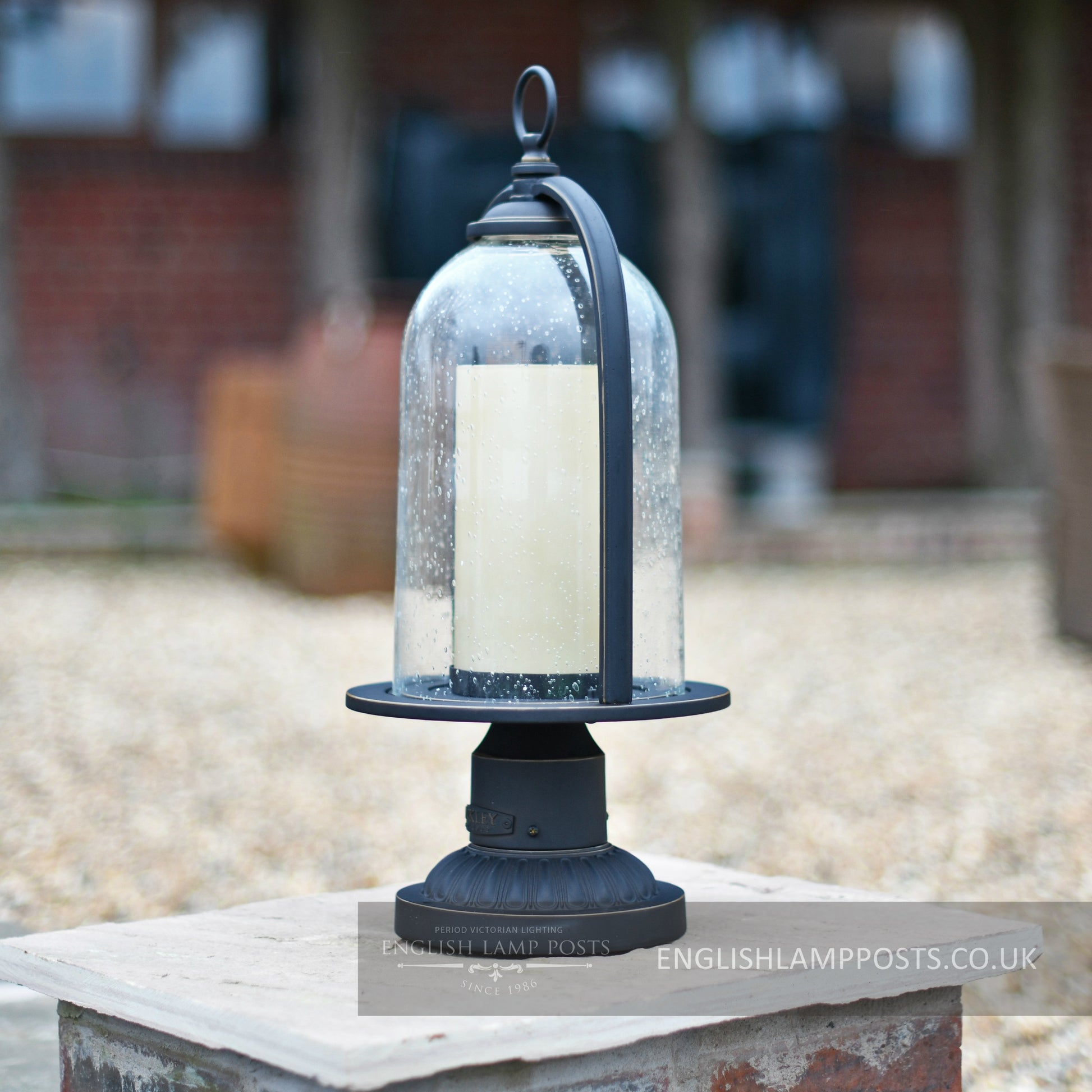 Rustic Country Chic Garden Pedestal Light