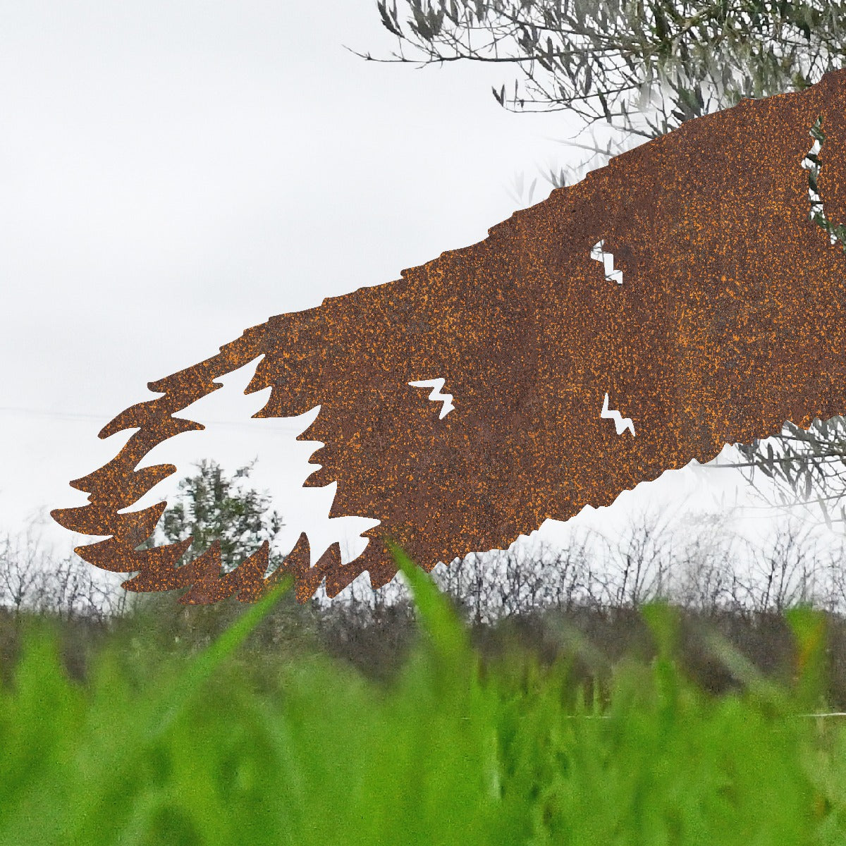 Fox Garden Sheet Steel Silhouette In Rustic Close Up 