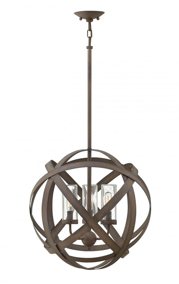Rustic Iron Ribbon Outdoor Hanging Chandelier