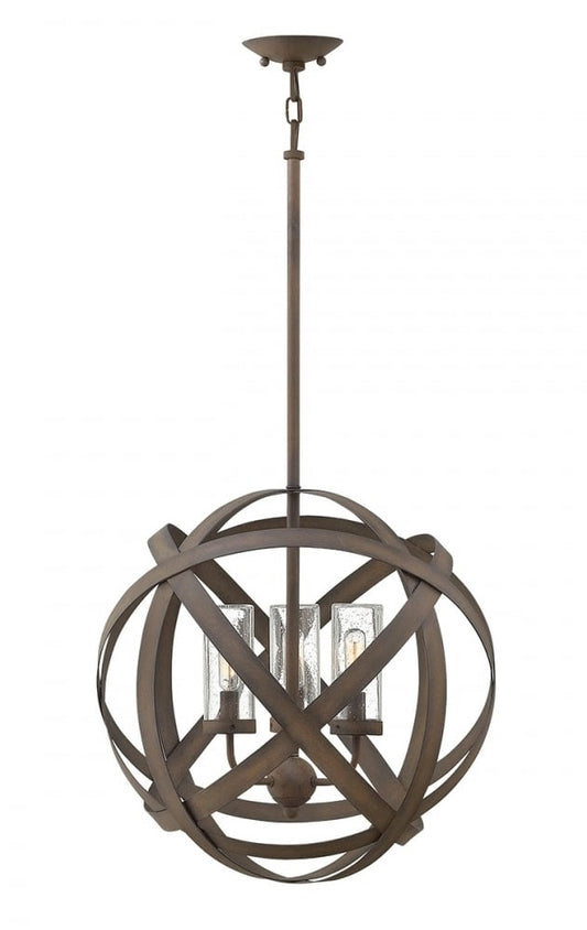 Rustic Iron Ribbon Outdoor Hanging Chandelier