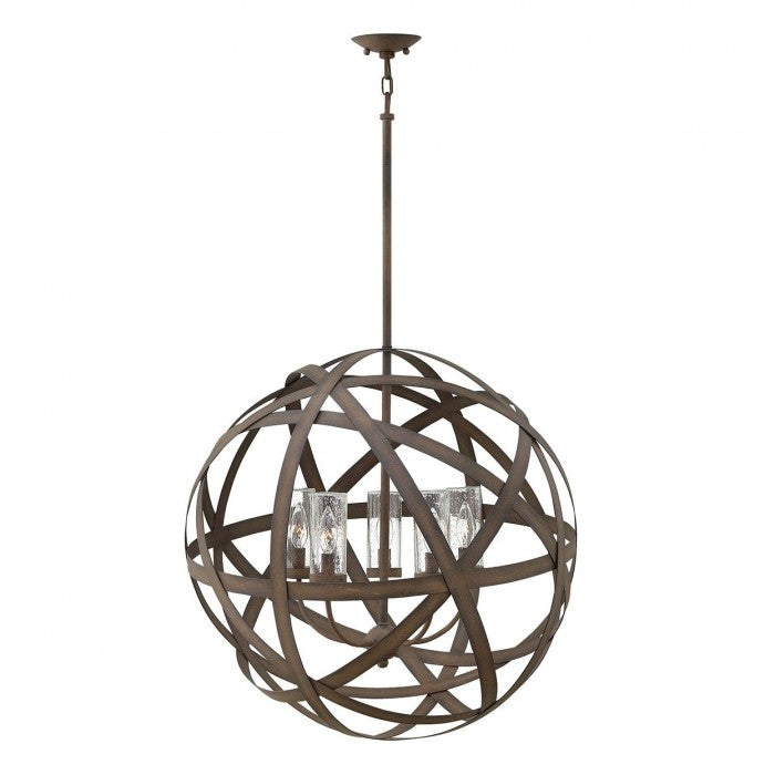 Rustic Iron Ribbon Outdoor Hanging Chandelier
