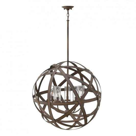 Rustic Iron Ribbon Outdoor Hanging Chandelier