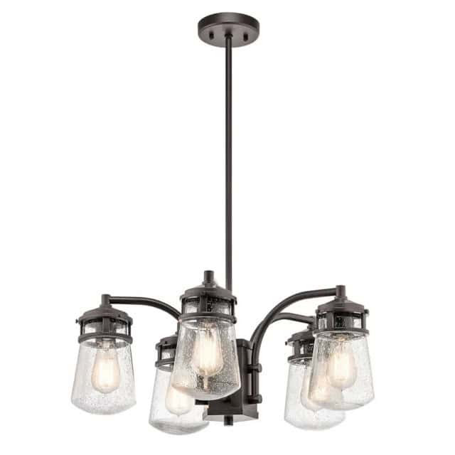 'Coley' Seeded Glass Outdoor Chandelier - thumbnail