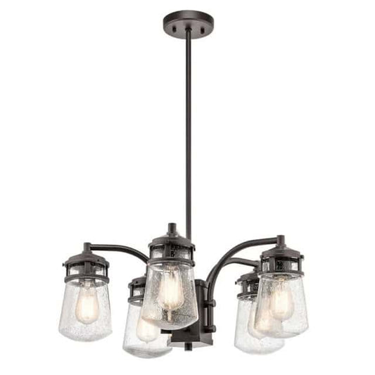 'Coley' Seeded Glass Outdoor Chandelier - thumbnail