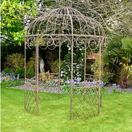 'Whaddon' Scrolled Gazebo In Rustic - thumbnail