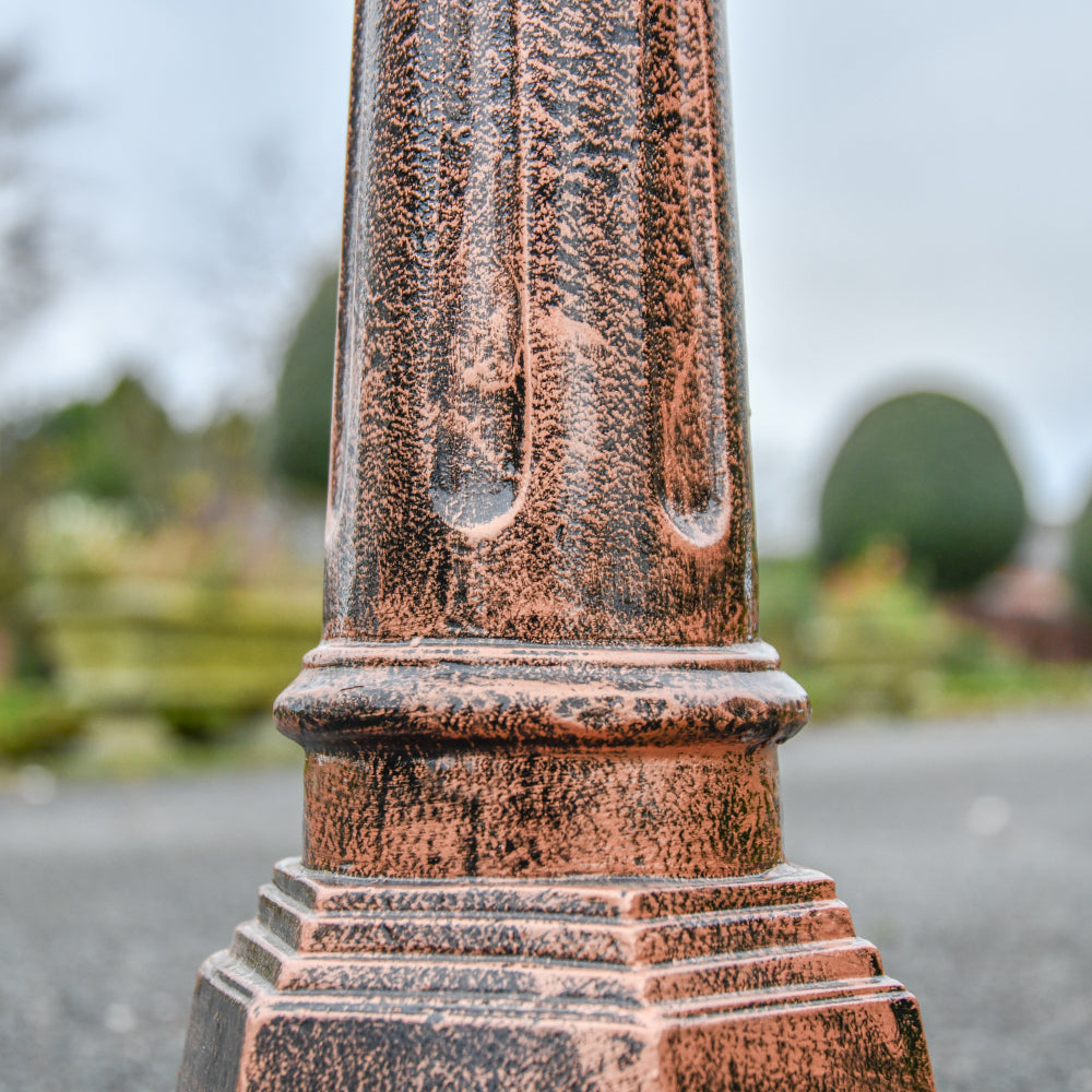 Magnified view of the embossed column