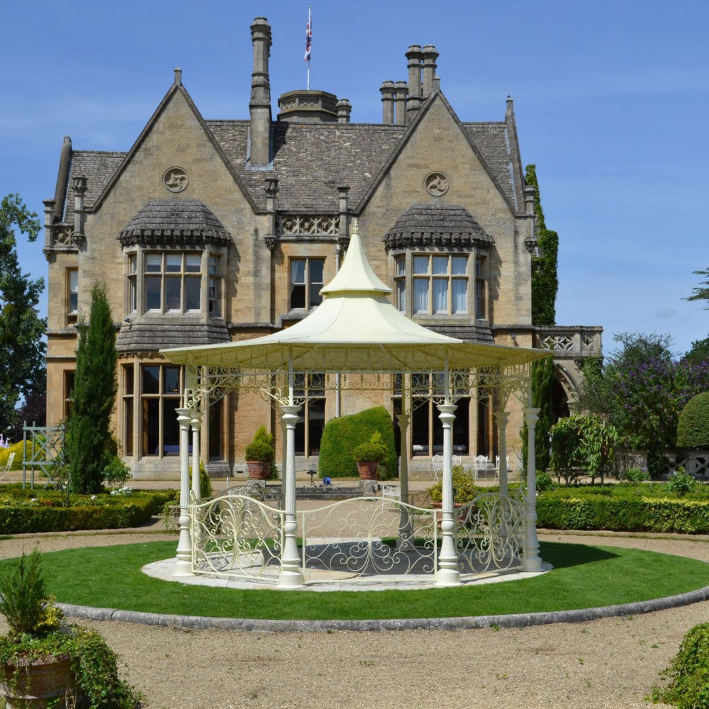 Back view of the 'Sandleford' Exclusive Cream Bandstand - 4.4m 