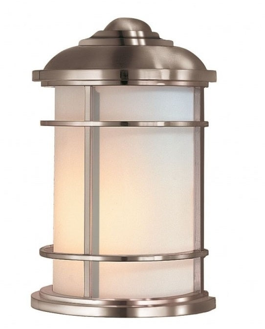 Satin Silver Coastal Inspired Modern Flush Wall Lantern
