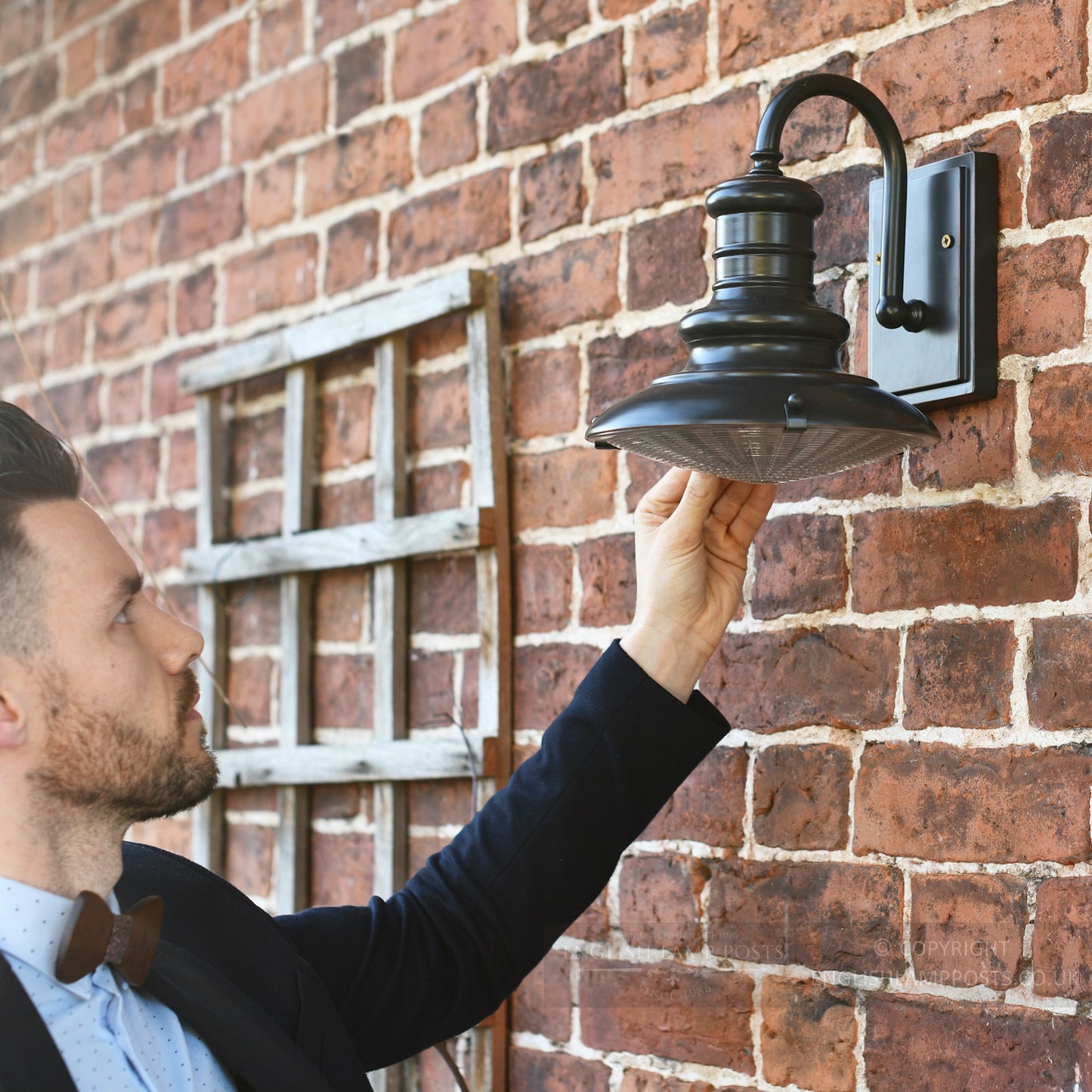 Scale image of steampunk wall lantern in porch
