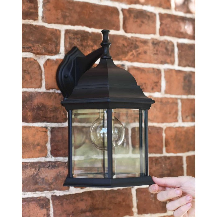 Traditional Black Victorian Top-Fix Wall Lantern Scale Shot 