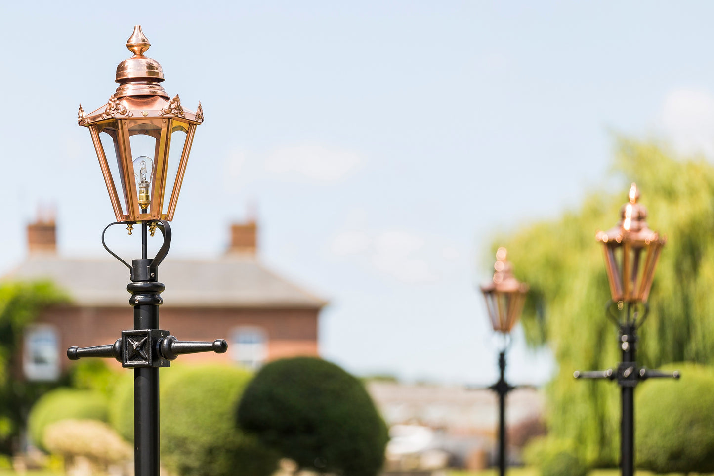 The 'Beatrice' Small Copper Victorian Hexagon Lamp Post