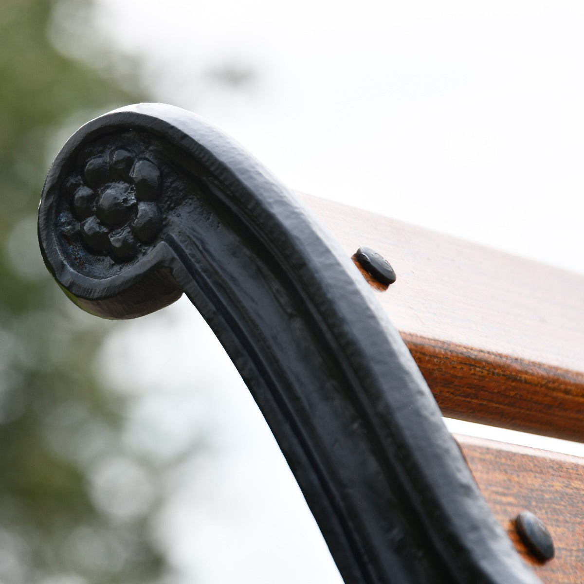Scrolled Cast Iron and Wood 3 Seater Park Bench