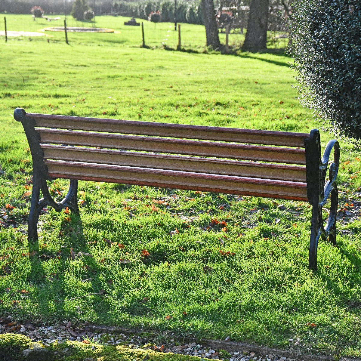 Scrolled Cast Iron and Wood 3 Seater Park Bench