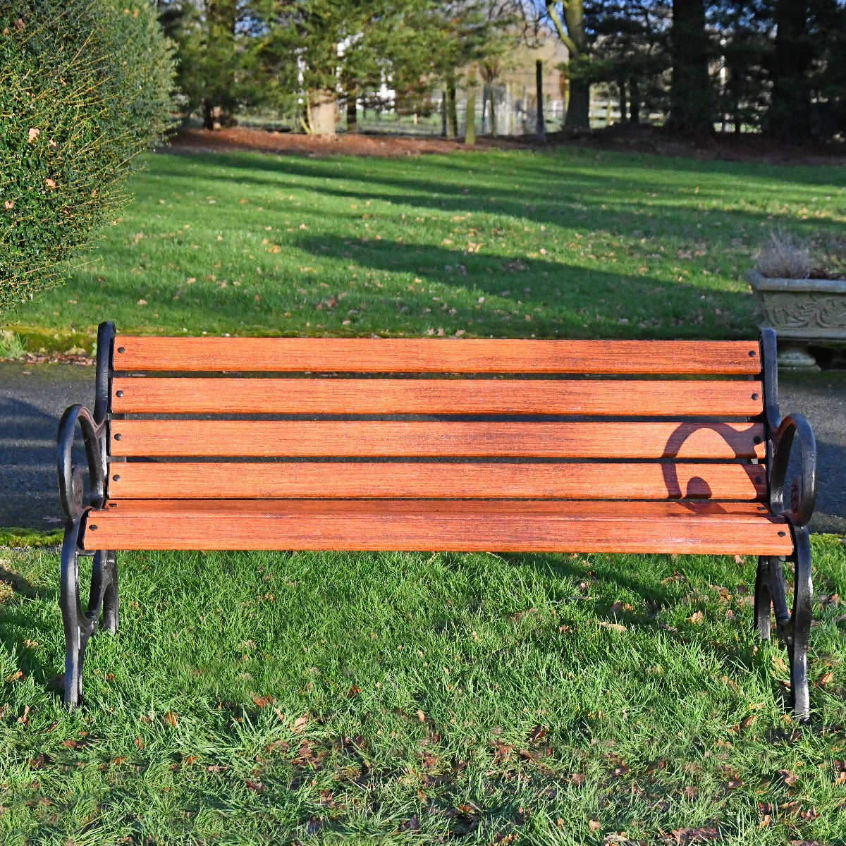 Scrolled Cast Iron and Wood 3 Seater Park Bench
