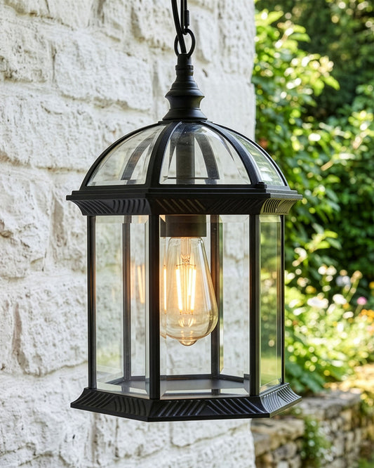 'Nesta' Black Chain Hanging Lantern Digital illustration