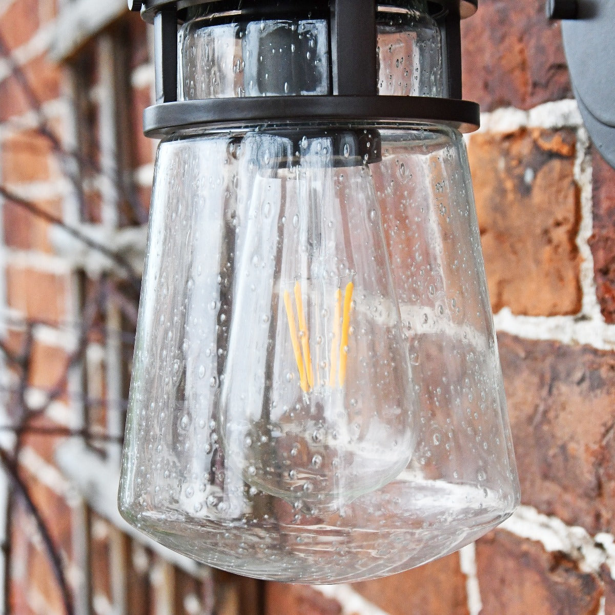 Seeded Glass Lense On Outdoor Wall Light