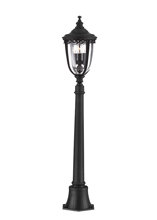 Seeded Glass Traditional Garden Pillar Post Light
