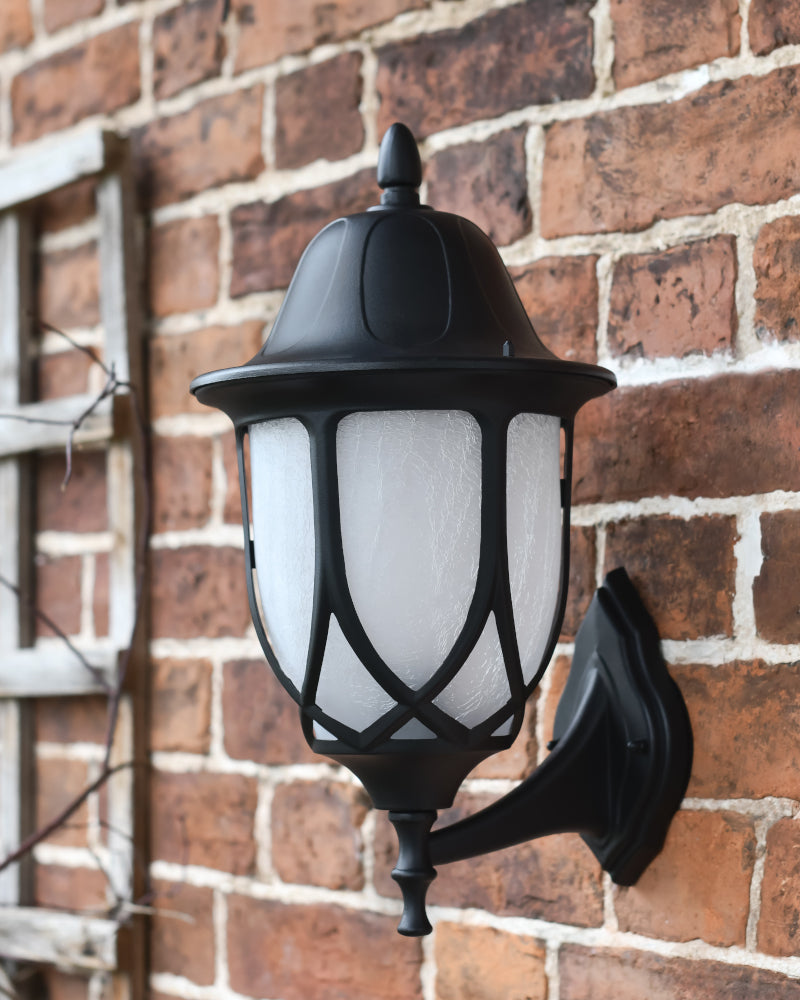 'Selene' Frosted Glass Traditional Outdoor Bottom Fix Wall Lantern