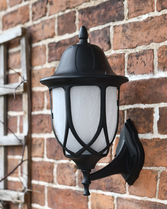 'Selene' Frosted Glass Traditional Outdoor Bottom Fix Wall Lantern