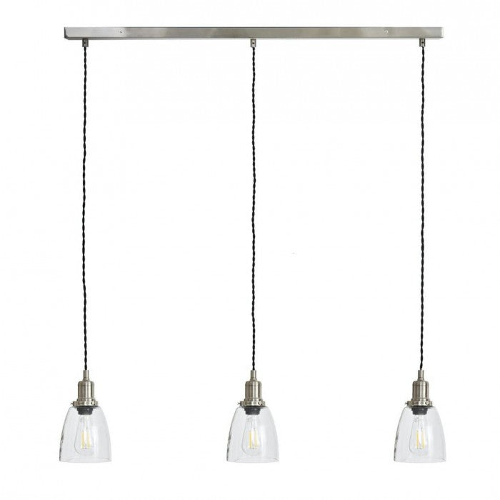 Set of Three Hanging Pendant Interior Pendant Lights In Silver