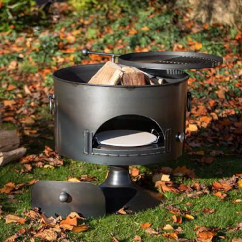 The fire pit in the garden