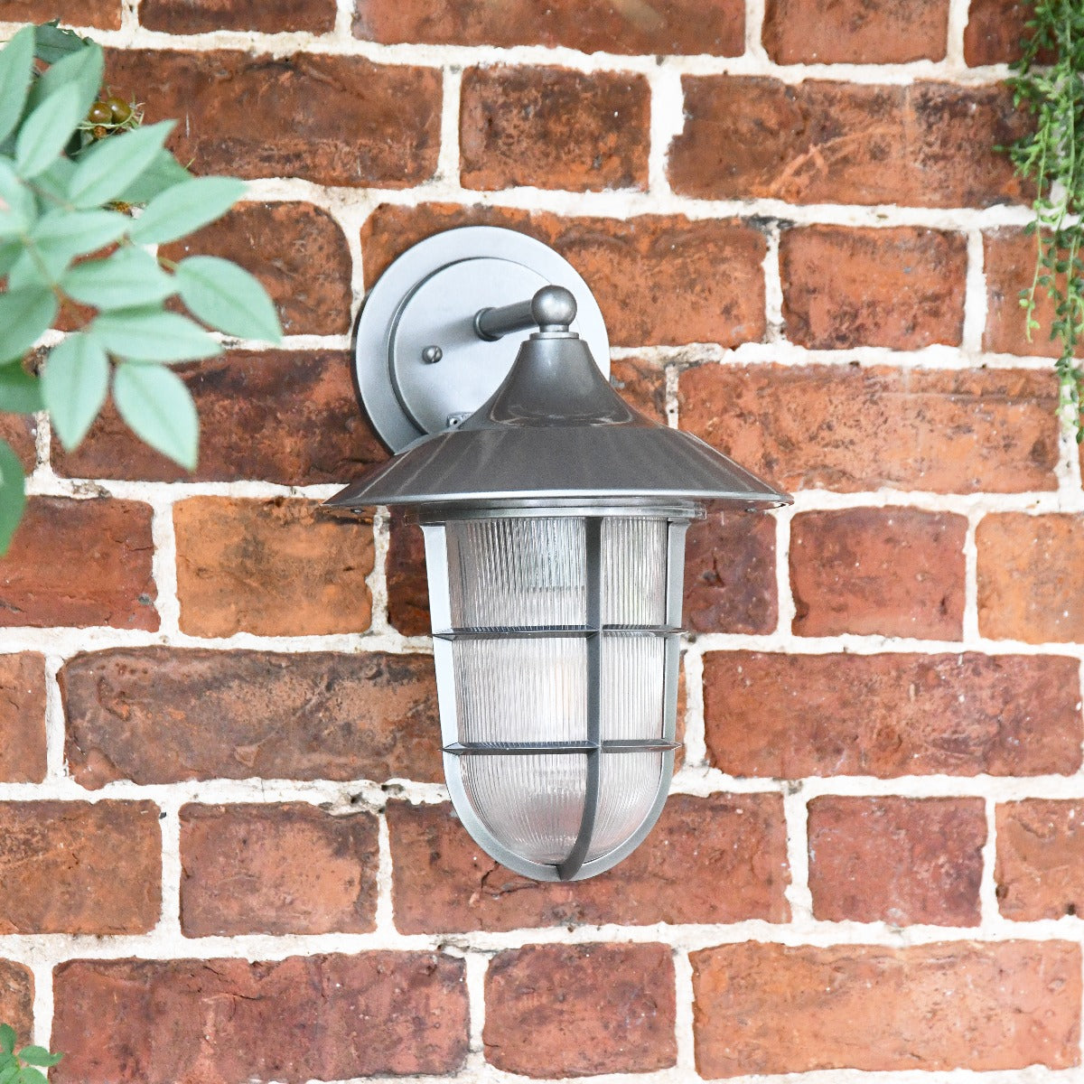 Large Silver Nautical Style Top Fix Wall Lantern