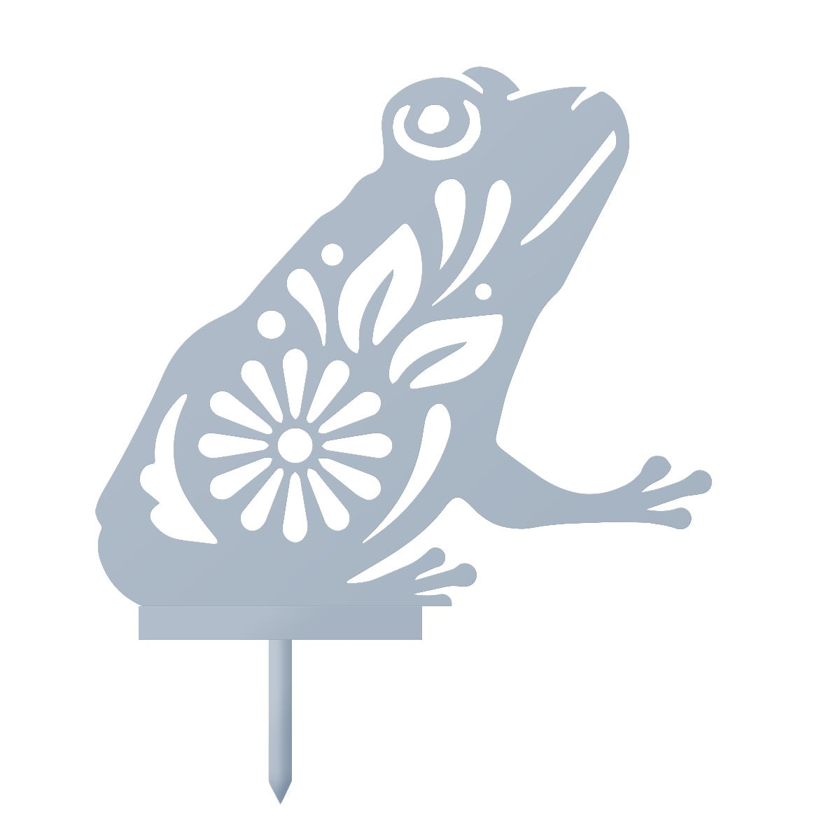 Flower Frog Garden Sheet Steel Silhouette In Silver