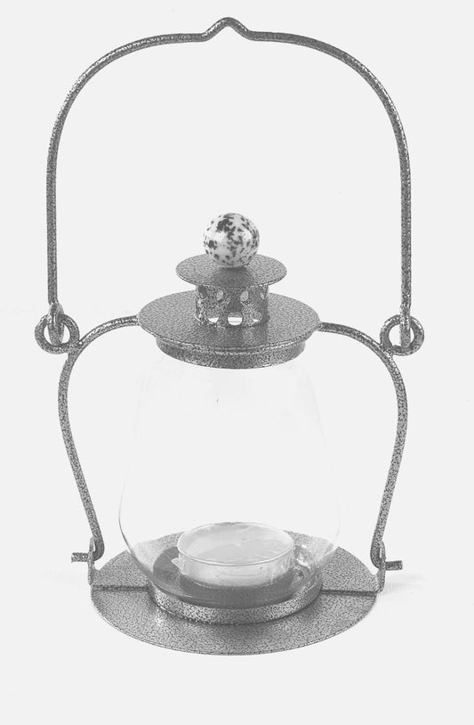 Designer Silver Garden Candle Lantern