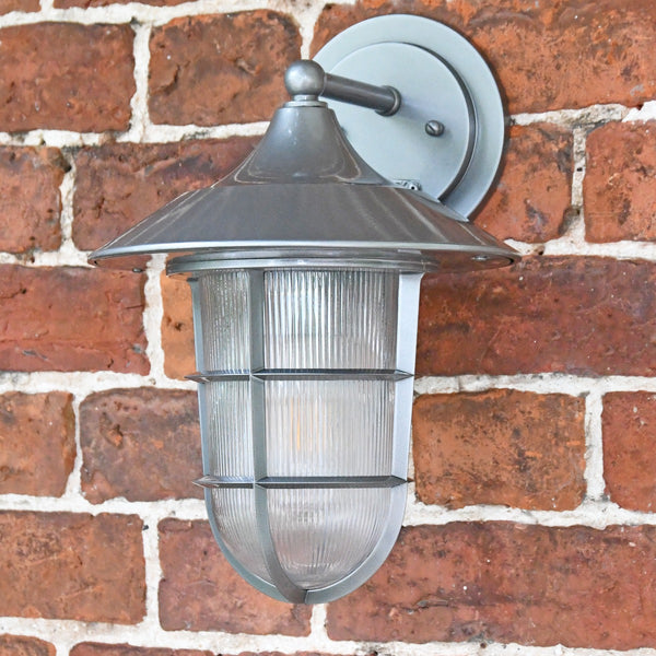 Large Silver Nautical Style Top Fix Wall Lantern