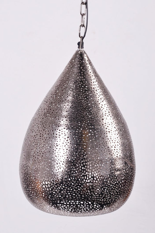 Etched Nickel Tear Drop Restaurant and Bar Light