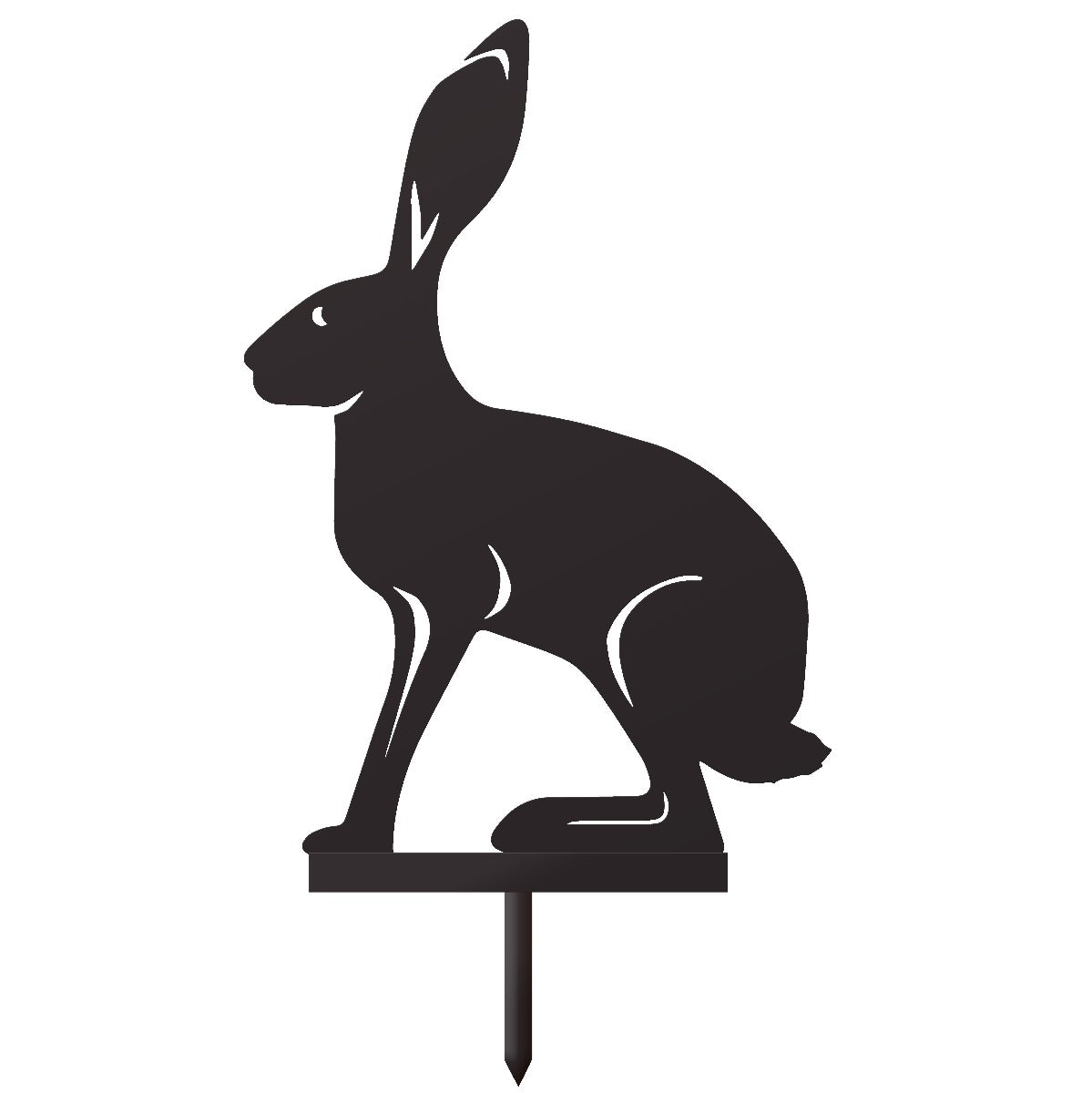 Sitting Hare Garden Sheet Steel Silhouette In Black