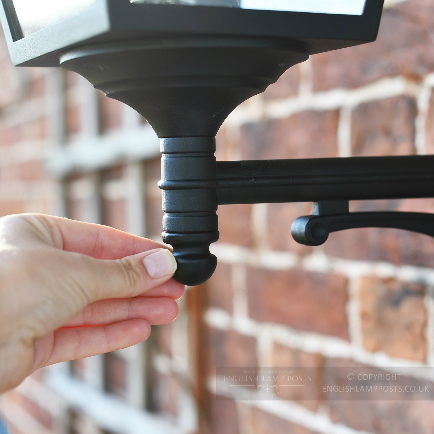 Simplistic Victorian Wall Lamp close up of bracket attachment