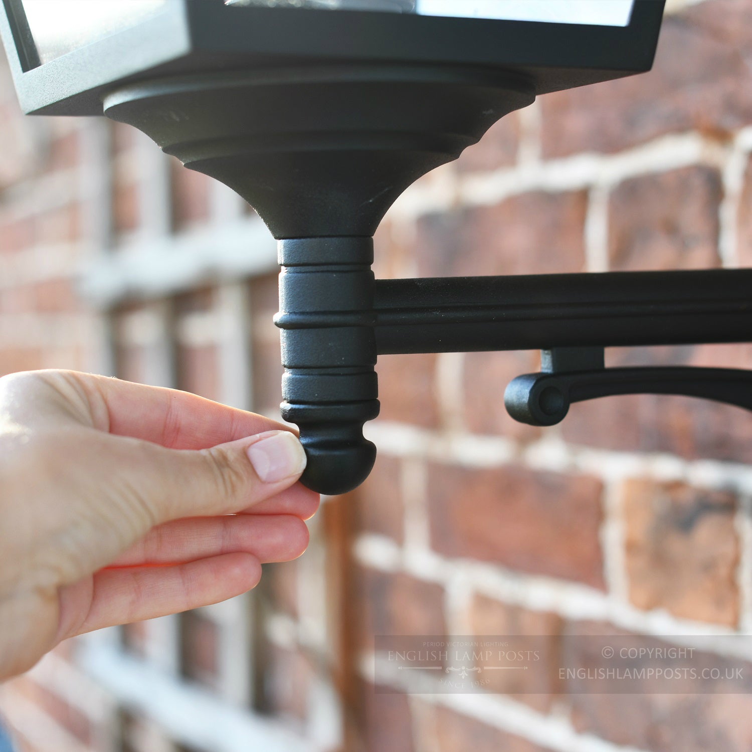 Simplistic Victorian Wall Lamp close up of bracket attachment